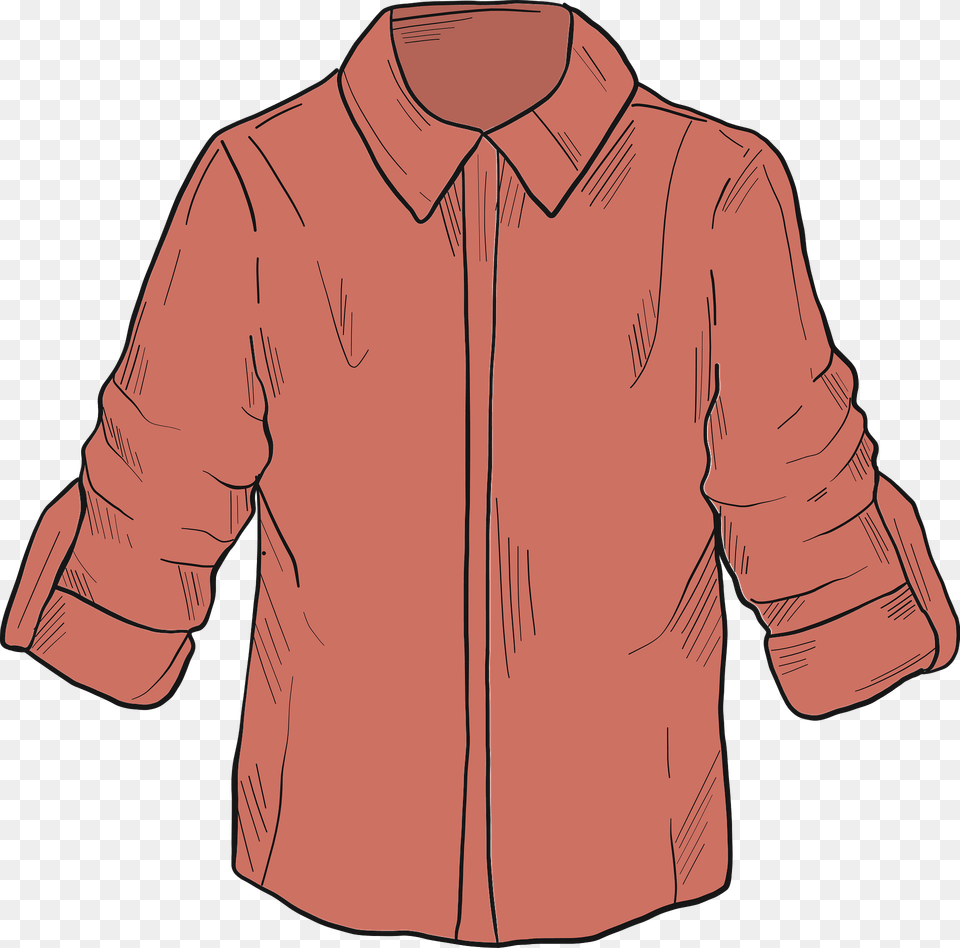 Red Shirt Clipart, Clothing, Coat, Jacket, Long Sleeve Png Image