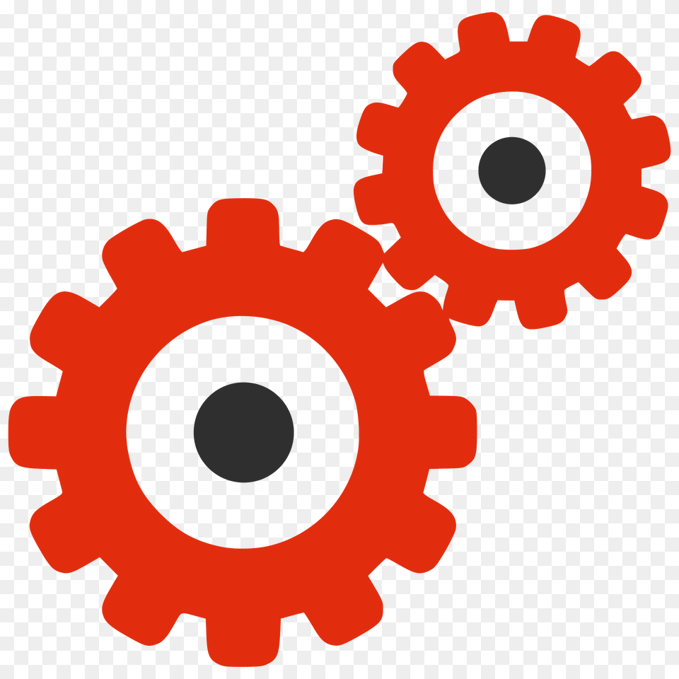 Red Silhouette Gears Clipart, Machine, Gear, Dynamite, Weapon Free Transparent Png