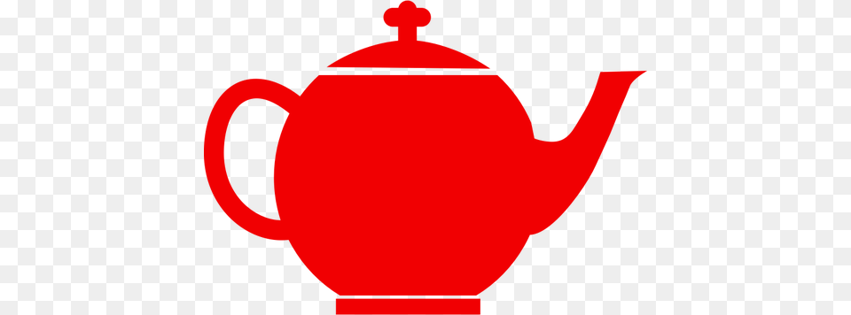 Red Silhouette Vector Clip Art Of Tea Pot, Cookware, Pottery, Teapot, Person Free Transparent Png