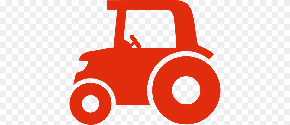 Red Silhouette Vector Image Of A Tractor, Device, Grass, Lawn, Lawn Mower Free Transparent Png