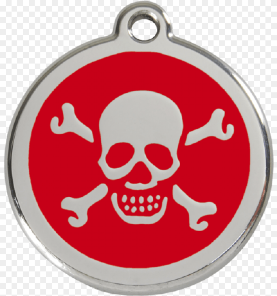 Red Skull Amp Crossbones Pet Tag Placas Identificativas Para Perros, Accessories, Symbol, Face, Head Free Transparent Png