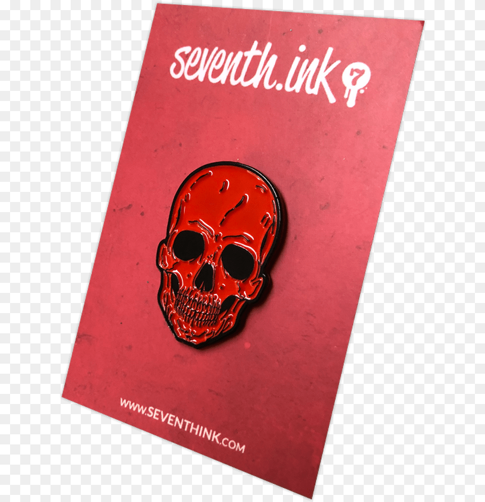 Red Skull Enamel Pin By Seventh Skull, Book, Publication, Advertisement, Helmet Png