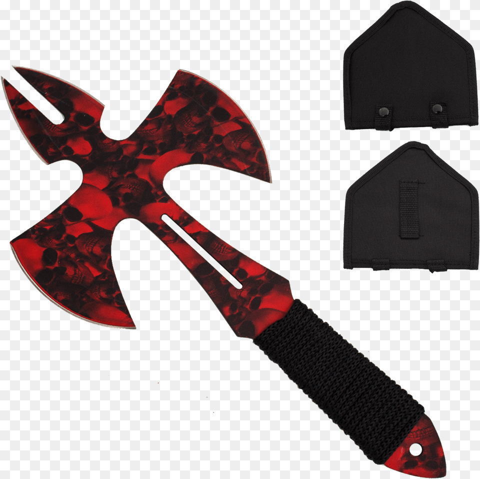 Red Skull Medieval Style Throwing Axe Black And Red Axe Fantasy, Weapon, Blade, Dagger, Device Free Png Download