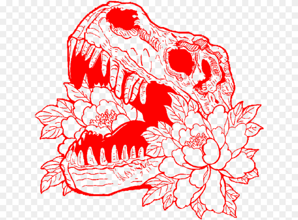 Red Skull Skeleton Flower Flowers Rose Aesthetic Flower Line Art, Mountain, Nature, Outdoors, Pattern Png