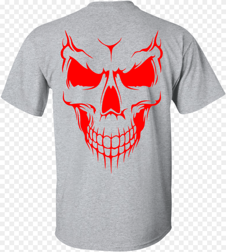 Red Skull Ultra Cotton T Shirt Skull Black And White, Clothing, T-shirt, Adult, Male Png Image