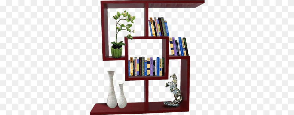 Red Small Bookshelf With Smooth Laminate Finish Small Bookshelf Transparent Background, Furniture, Bookcase, Shelf, Plant Png Image