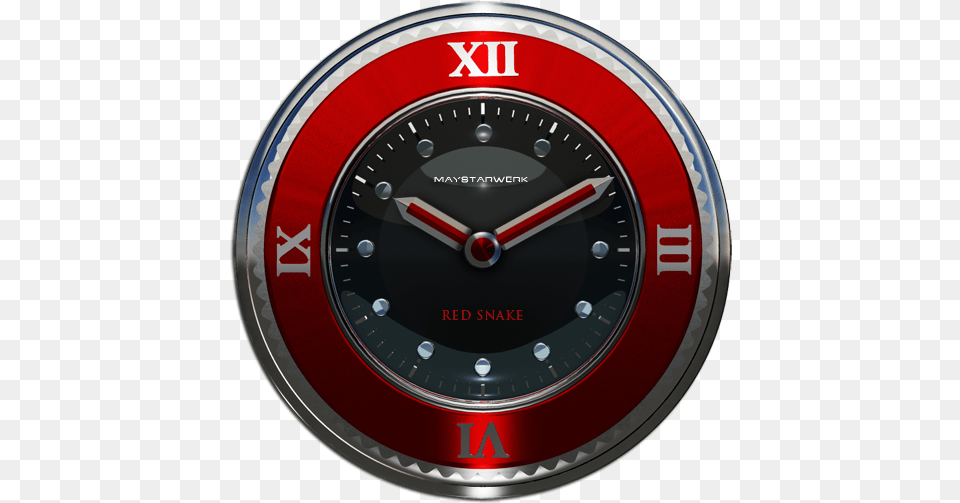 Red Snake Clock Widget Solid, Wristwatch Png Image