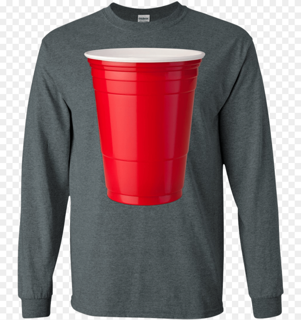 Red Solo Cup Party Beer Drinking By Zany Brainy Apparel Shirt, Clothing, Long Sleeve, Sleeve, T-shirt Free Transparent Png