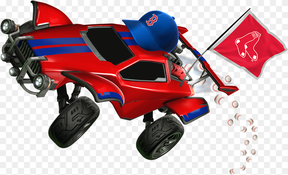 Red Sox Rocket League Topper And Flag With Baseball Boost Rocket League Cars, Wheel, Sport, Machine, Baseball (ball) Free Png