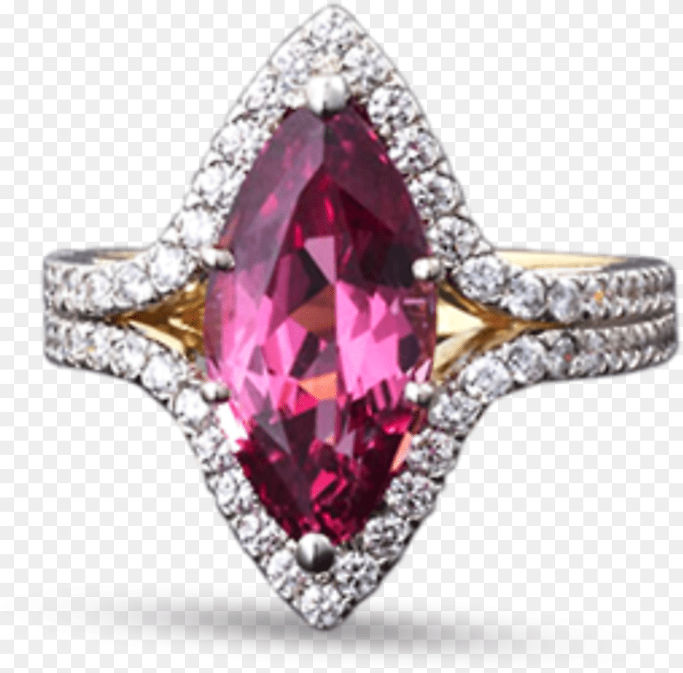 Red Spinel And Diamond Ring Diamond, Accessories, Jewelry, Gemstone Free Png Download