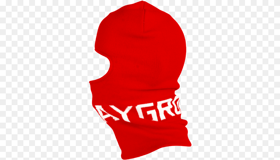 Red Sprayground Logo Ski Mask Beanie, Cap, Clothing, Hat, Swimwear Png