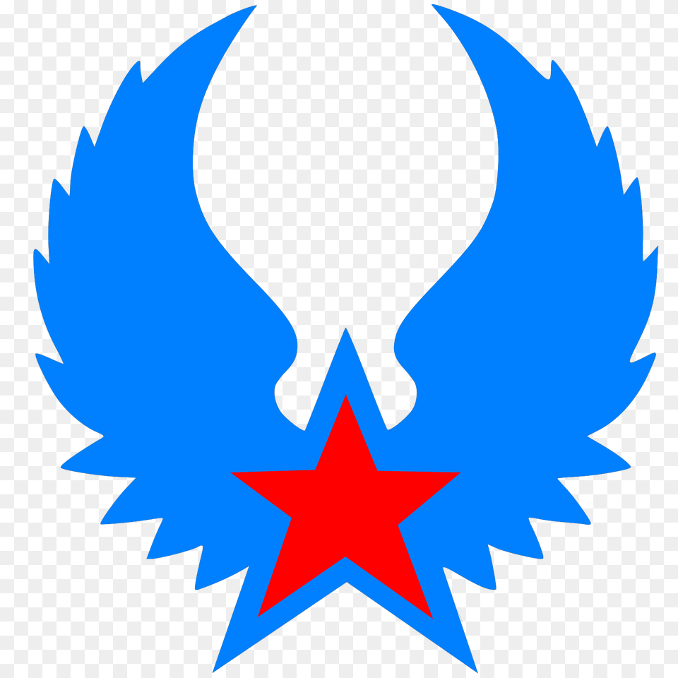 Red Star Blue Wings Clip Art Vector Clip Art Rockstar Dude, Emblem, Symbol, Logo, Animal Free Transparent Png
