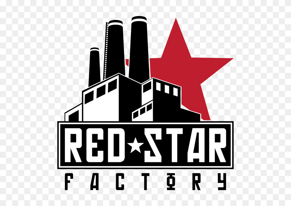 Red Star Factory Clipart, Architecture, Building, Scoreboard, Brewery Png Image