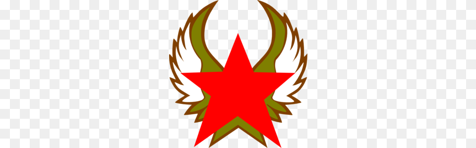 Red Star With Gold Wings Clip Art, Symbol, Star Symbol, Person, Emblem Free Png Download