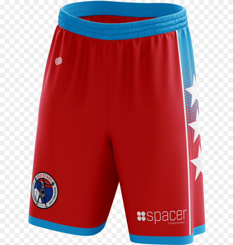 Red Stars Basketball Shorts Board Short, Clothing, Swimming Trunks Free Transparent Png