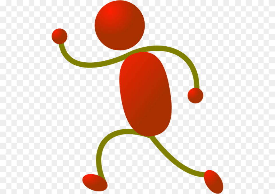 Red Stick Figure Running Clipart Color Stick Man Clipart, Food, Fruit, Plant, Produce Free Png Download