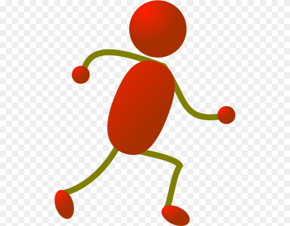 Red Stick Man Figure Red Person Running, Food, Fruit, Plant, Produce Png