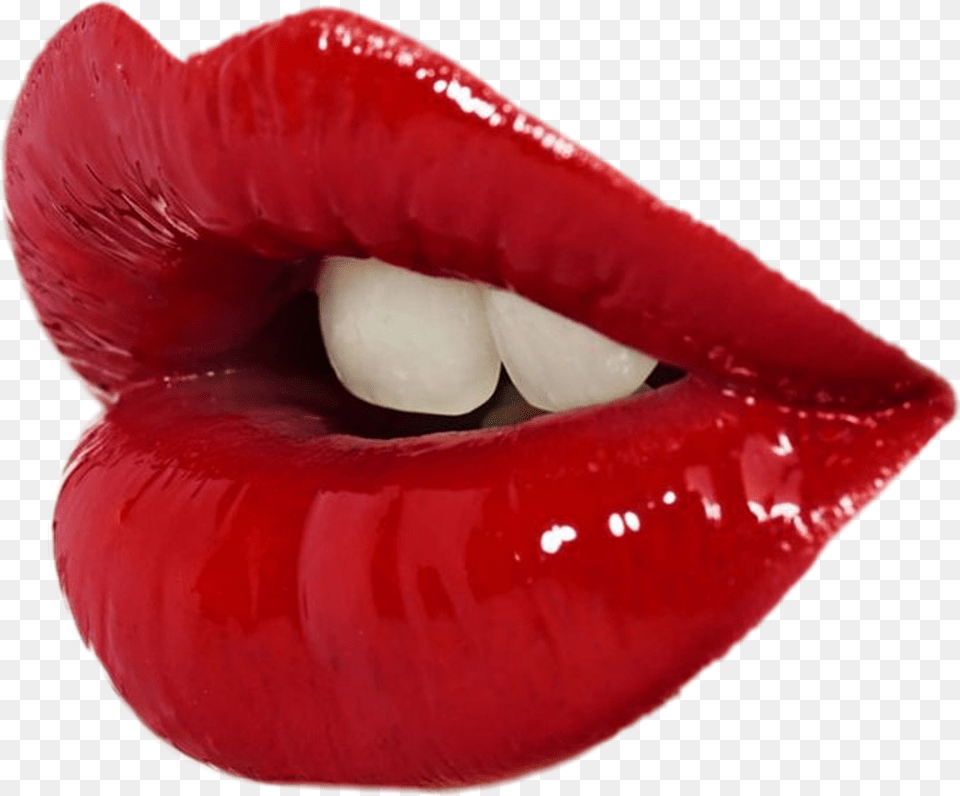 Red Sticker, Body Part, Mouth, Person, Cosmetics Png Image