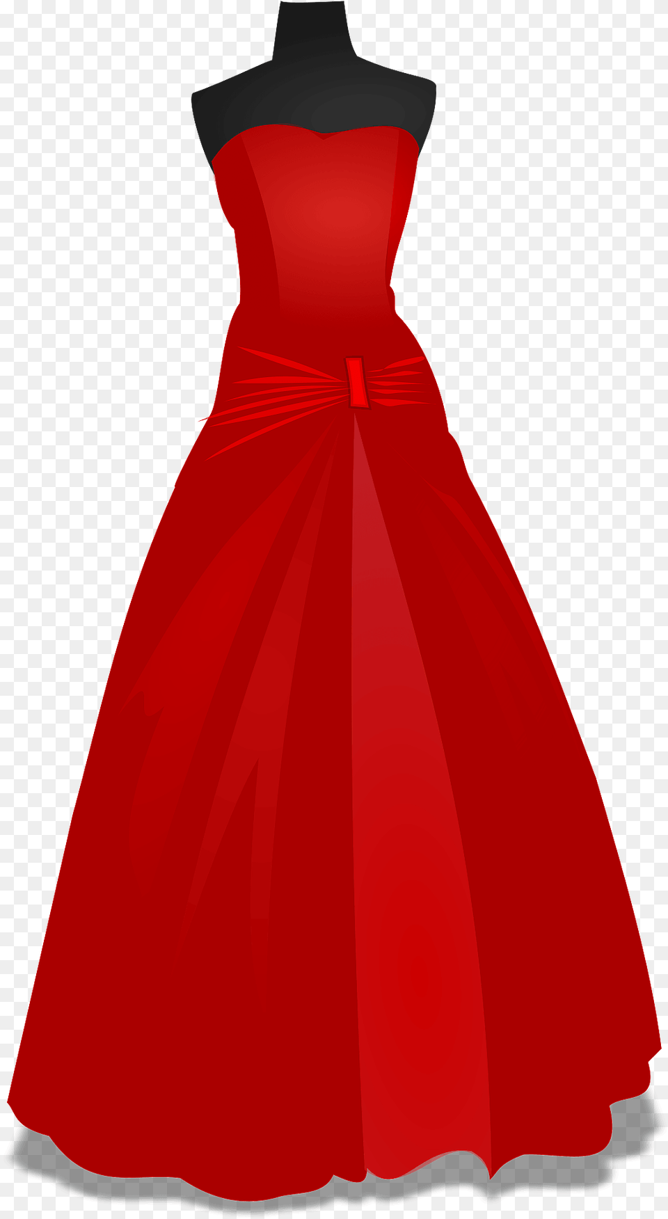 Red Strapless Wedding Dress Clipart, Clothing, Evening Dress, Fashion, Formal Wear Png Image