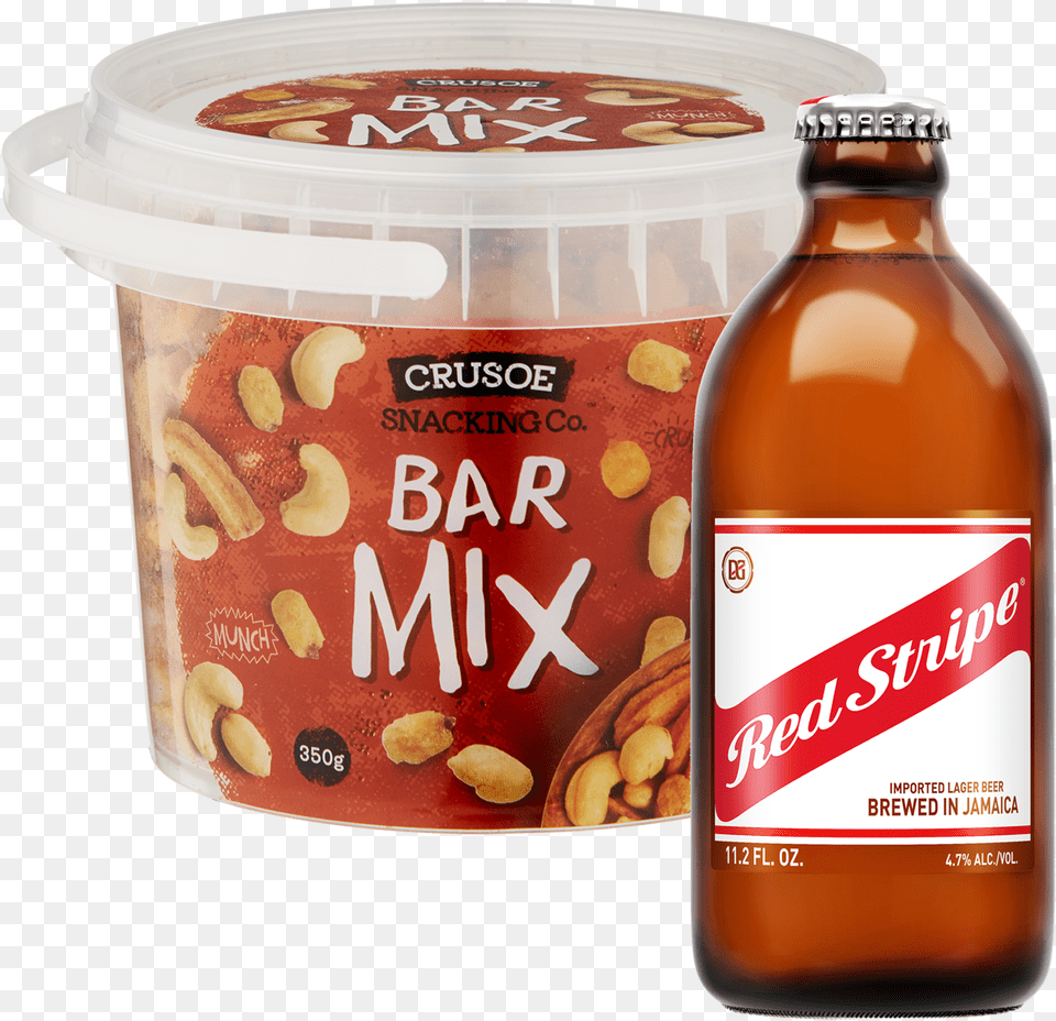 Red Stripe Amp Crusoe Lager And Nuts Bundle, Food, Ketchup, Alcohol, Beer Free Transparent Png