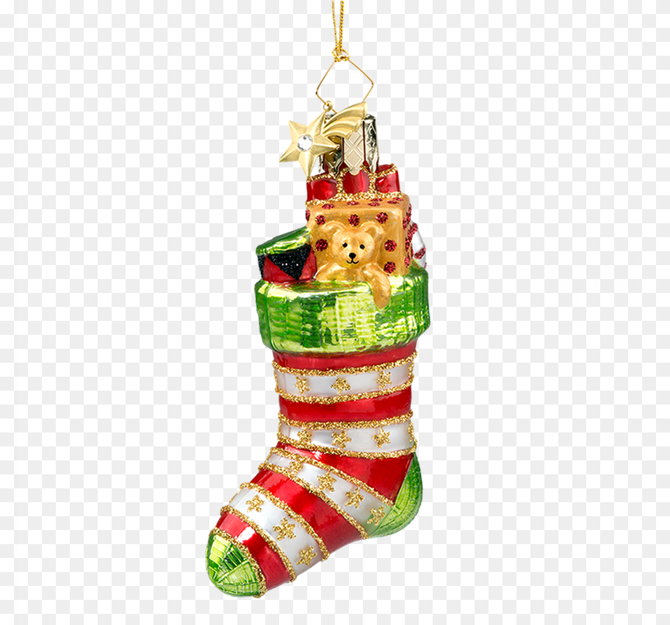 Red Striped Christmas Stocking Christmas Stocking, Christmas Decorations, Festival, Clothing, Hosiery Png