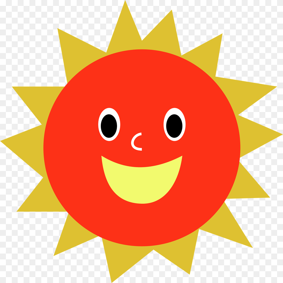 Red Sun With A Smiling Face And Gold Rays Clipart, Animal, Fish, Sea Life Free Png Download