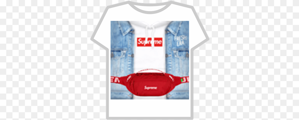 Red Supreme Denim Jacket Roblox T Shirt Roblox Youtube, Clothing, Vest, Accessories, T-shirt Free Transparent Png