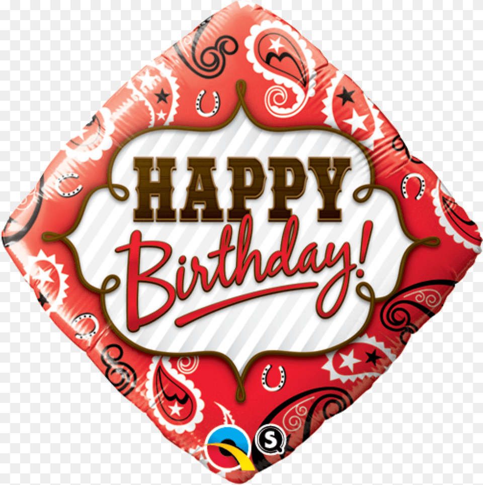 Red Swirls Happy Birthday Red Swirls Diamond Foil Happy Birthday Bandana, Food, Ketchup, Accessories Png