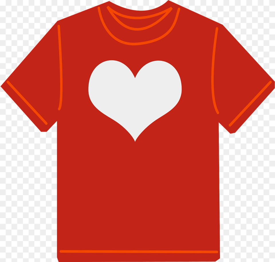 Red T Shirt Clipart, Clothing, T-shirt, Heart, Symbol Free Png Download