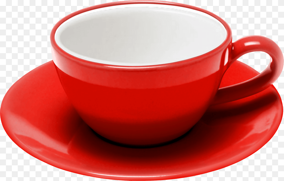 Red Tea Cup Clipart, Saucer Free Png Download