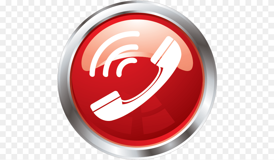 Red Telephone Logo Red Phone Call Icon, Sign, Symbol, Disk, Road Sign Free Png Download