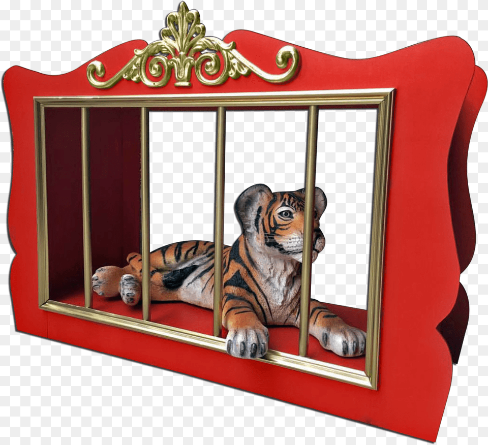 Red Tiger Cage Diy Circus Lion Cage, Animal, Mammal, Wildlife Free Png Download