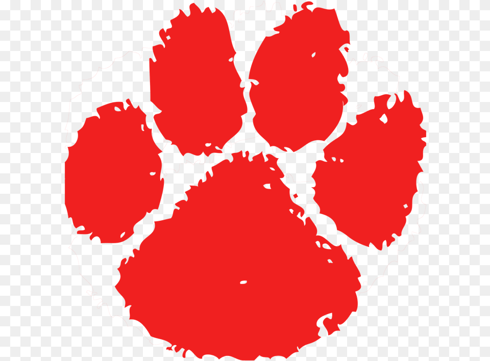 Red Tiger Paw Print Clip Art Orem High School Logo, Person, Berry, Food, Fruit Png Image