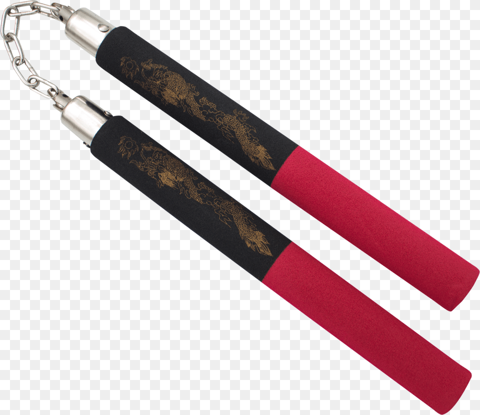 Red Tip Dragon Foam Practice Nunchucks Black And Red Nunchucks, Baton, Stick, Blade, Dagger Free Transparent Png