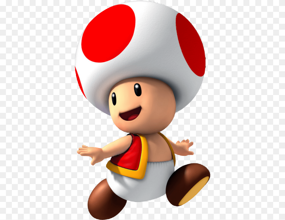 Red Toadstool Toad Mario Transparent, Toy, Nature, Outdoors, Snow Png Image