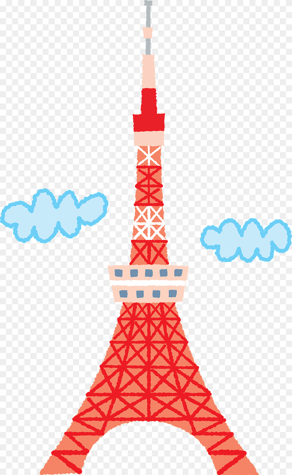 Red Tokyo Tower Clipart, Architecture, Building Free Png