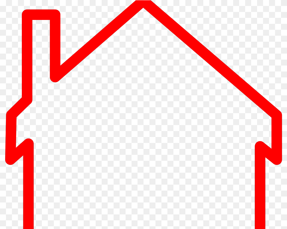 Red Transparent House Outline, Sign, Symbol, Outdoors Free Png