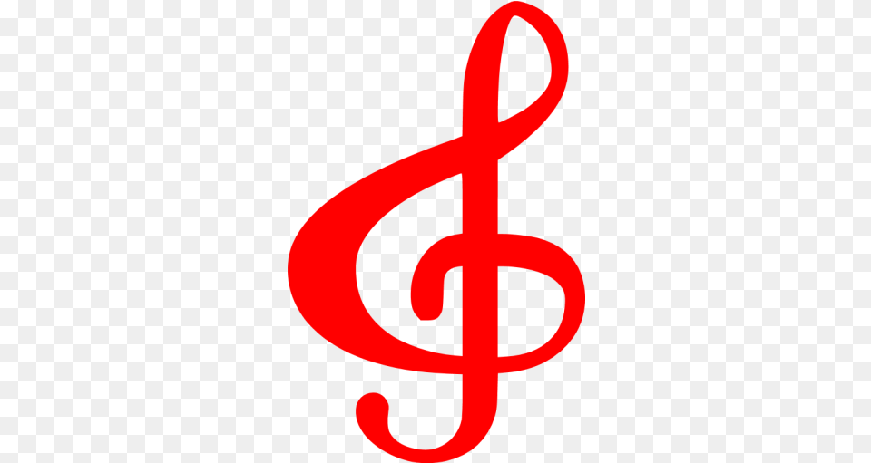 Red Treble Clef Icon Music Icon Black, Alphabet, Ampersand, Symbol, Text Free Png