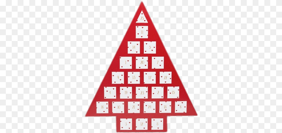 Red Tree Advent Calendar Transparent Advent Calendar, Triangle, Scoreboard Png