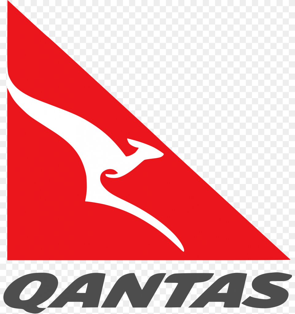 Red Triangle Kangaroo Logo Qantas Logo, Animal, Fish, Sea Life, Shark Png