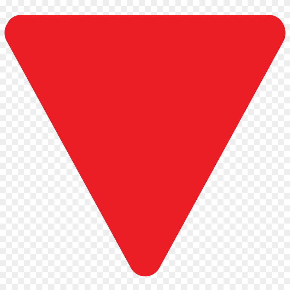 Red Triangle Pointed Down Emoji Clipart, Sign, Symbol, Road Sign Free Png Download