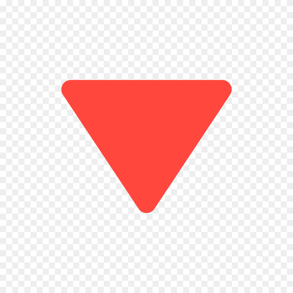 Red Triangle Pointed Down Emoji Clipart, Sign, Symbol Free Transparent Png
