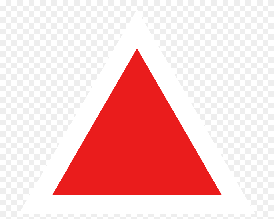 Red Triangle With Thick White Border Free Png