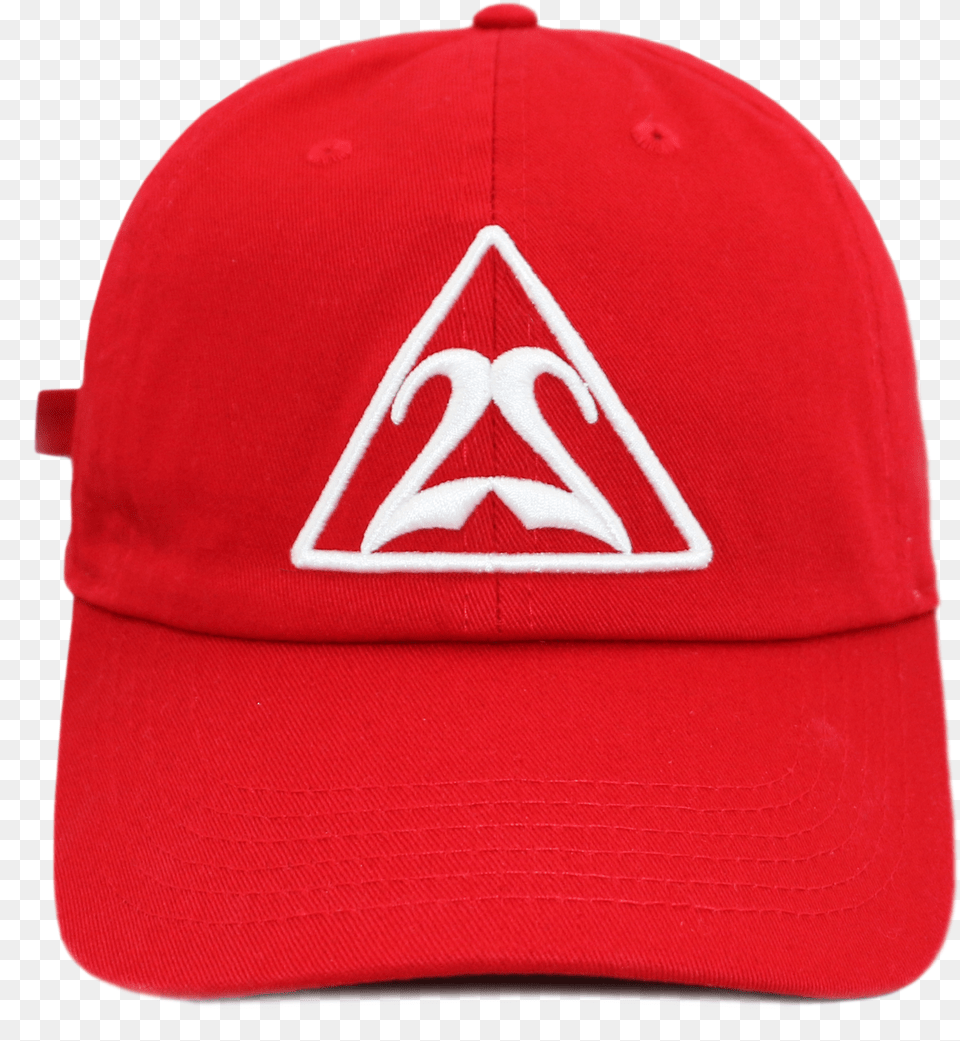 Red Triangle With White Outline Dad Hat For Baseball Free Png Download