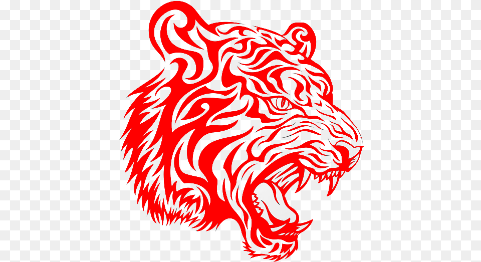 Red Tribal Tiger, Animal, Lion, Mammal, Wildlife Free Png Download