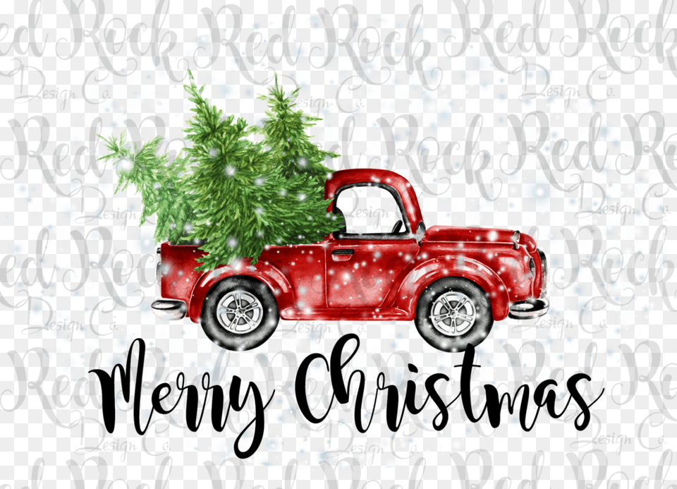 Red Truck Christmas Clip Art, Pickup Truck, Plant, Transportation, Tree Png