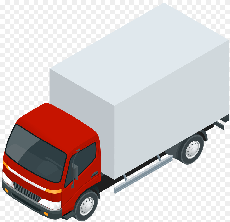 Red Truck Clip Art, Trailer Truck, Transportation, Vehicle, Moving Van Free Png