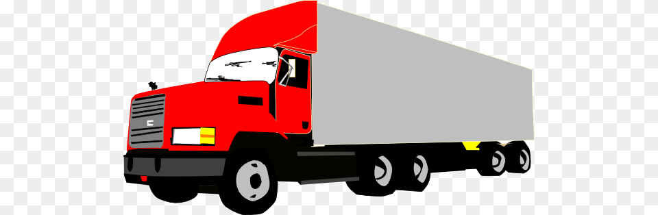 Red Truck Cliparts, Trailer Truck, Transportation, Vehicle, Moving Van Free Transparent Png