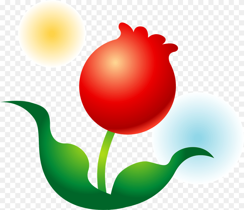 Red Tulip On The Stem Clipart, Flower, Plant, Rose, Art Png