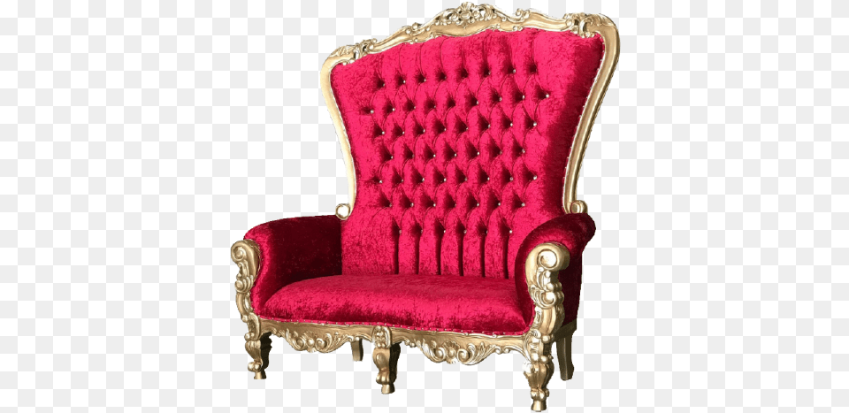 Red U0026 Gold Double Throne Double Throne Chair Red, Furniture, Armchair Png
